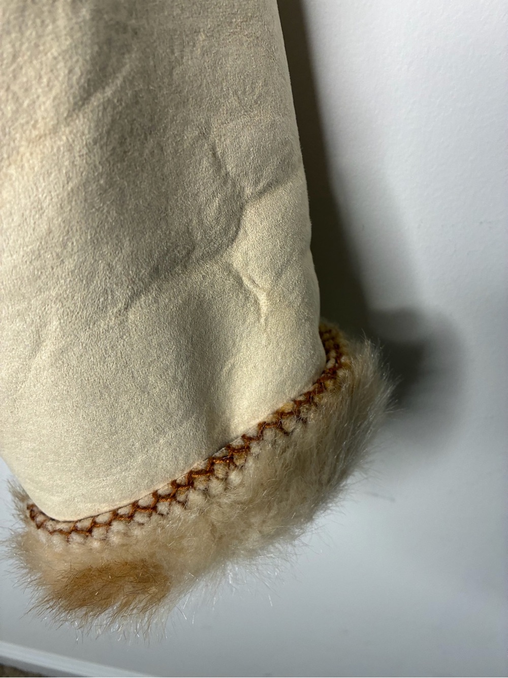 Coldwater Creek Boho, Gorpore, Cream Shearling Jacket with Brown Fur Trim 2X - Picture 8 of 13